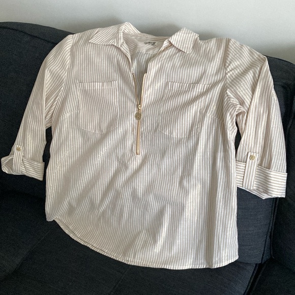 Zipper Blouse, Anne Klein, size Large - Picture 3 of 9